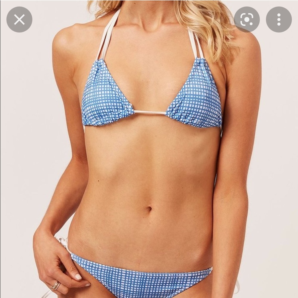 🌊 SOLID & STRIPED Bikini Top NWT - Poolside Grid pattern - M - Tenley Top